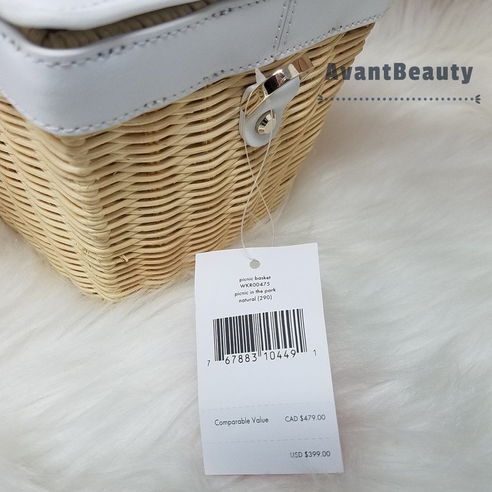 Kate Spade Picnic In The Park Basket Strawberry White Crossbody Strap included! - Picture 9 of 14